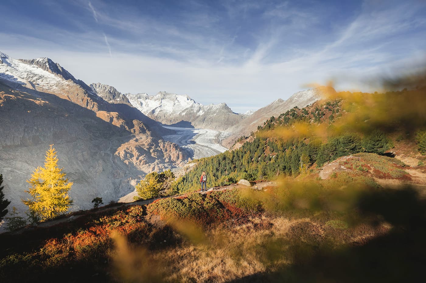 Women looking out over glacier